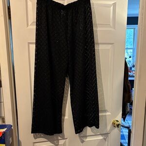 Black lace Wide-Leg Pants